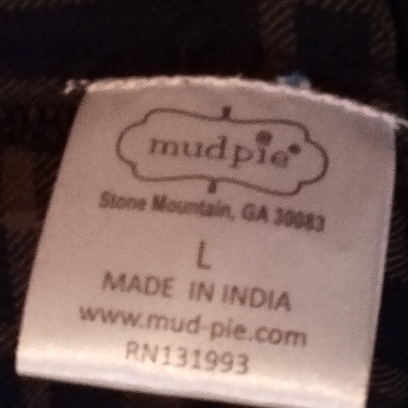 Mud Pie 100% rayon plaid button down ruffle sleeves frayed hem shirt L - Picture 11 of 12